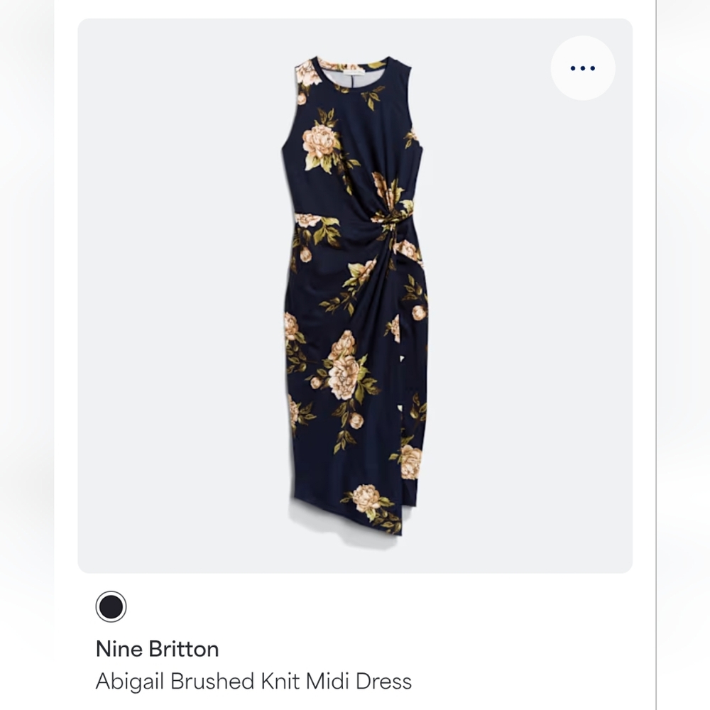 Nine Britton Dark Blue Floral Midi Dress